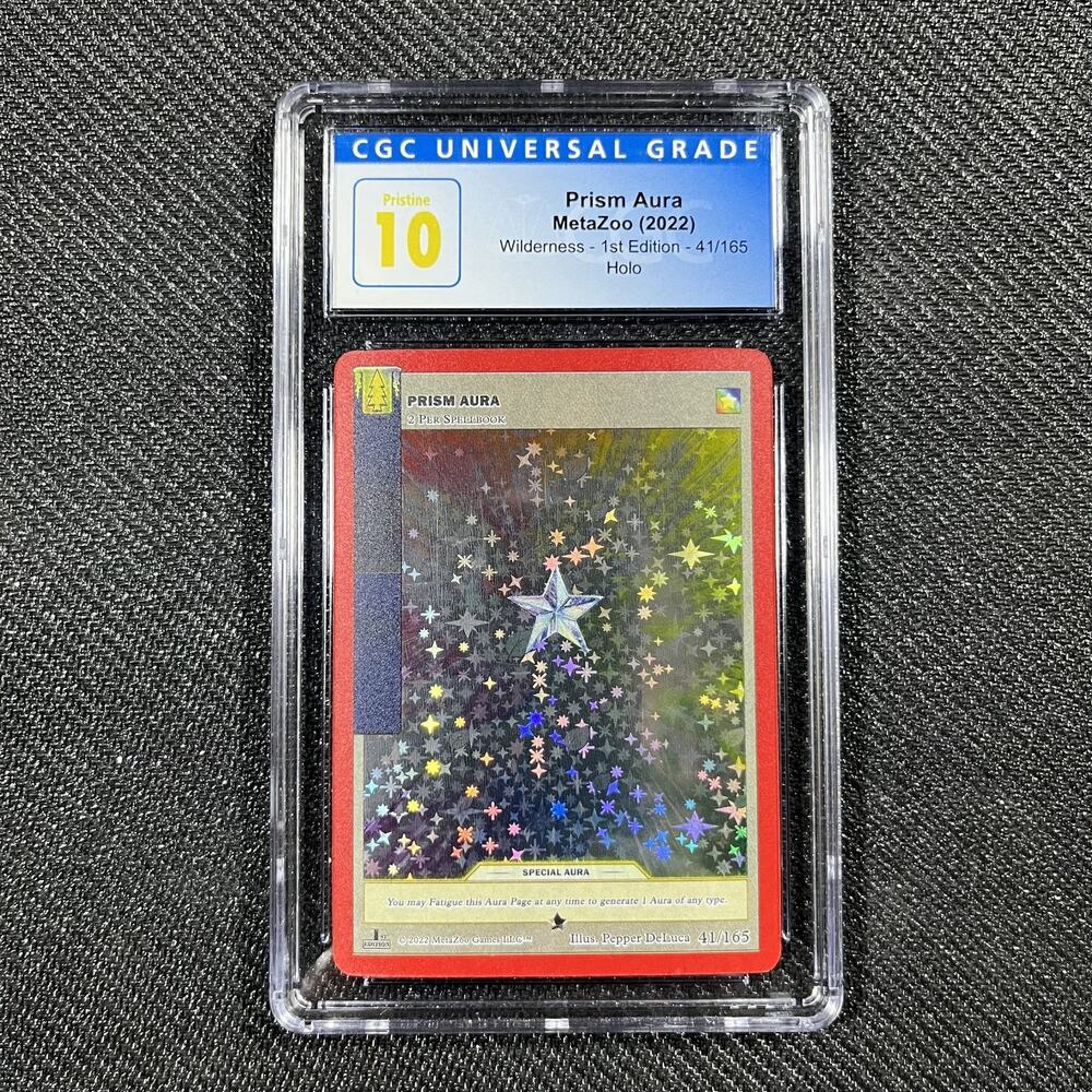MetaZoo Prism Aura CGC 10 Pristine Wilderness 1st Edition Holo 41/165 2022